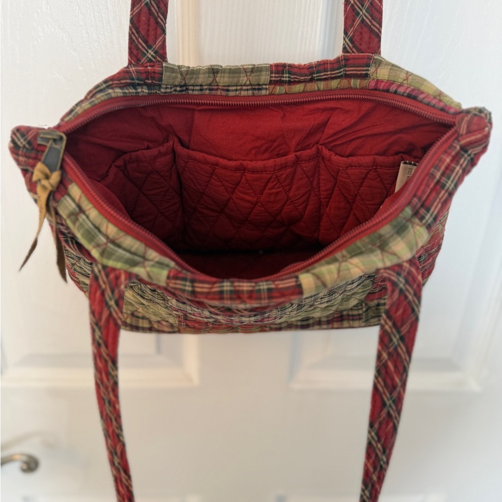 Plaid Quilted Patchwork Tote Bag - image 5